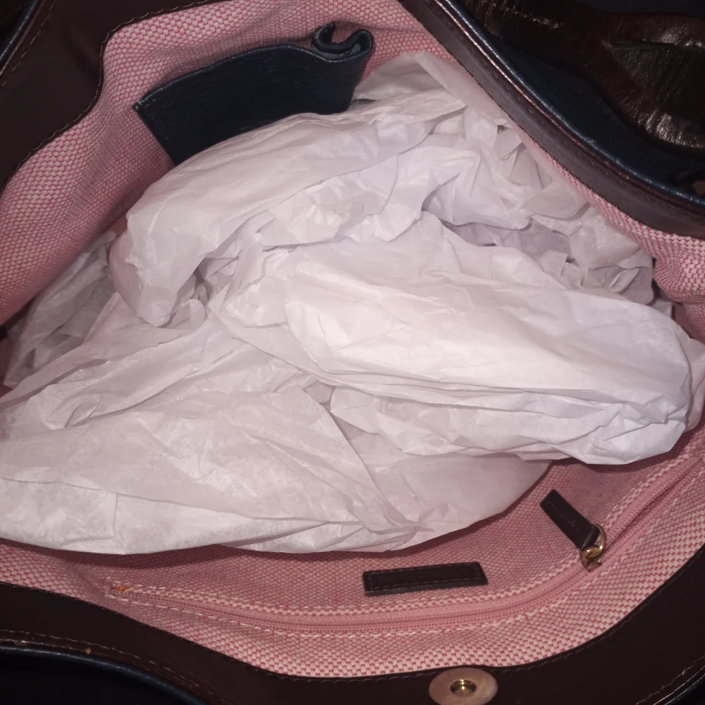 Dooney & Bourke Dark Blue and Brown Hobo Bag - Picture 7 of 9
